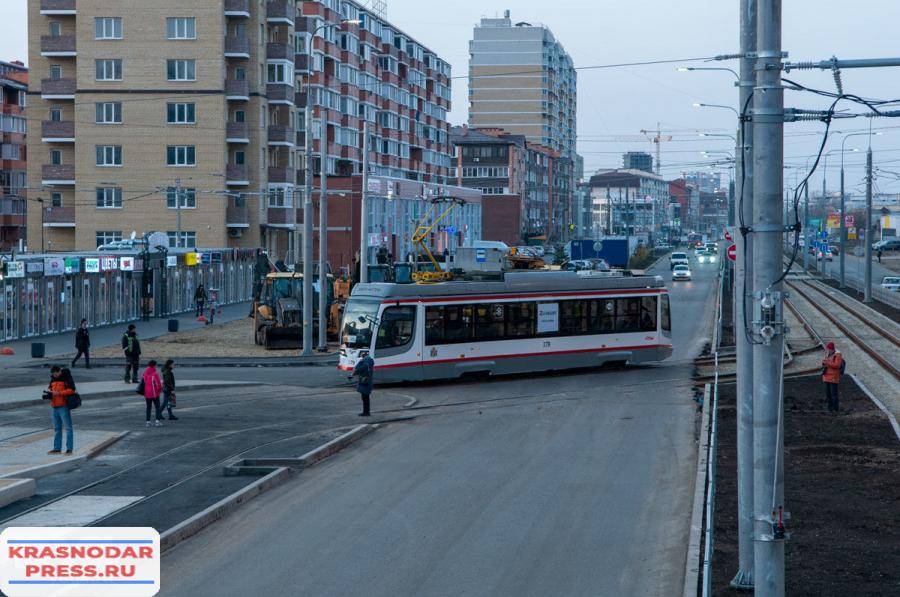 В Краснодаре Пустили Первые Трамваи По Новой Ветке На Московской